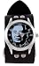 Chairman Mao Zedong Print Steel Round Case Black Dial Punk Alternative Indie Rock Skater Wide Black Leather Band Wrist Watch