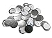 TUOKING 50pcs Round Metal Stickers for Non-Magnetic Eyeshadow Pan Use with Magnetic Makeup Palette (Diameter 2.5cm)