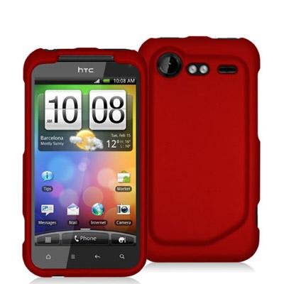 Red Rubberized Snap-On Hard Skin Case Cover for HTC Droid Incredible 2 6350 by Electromaster