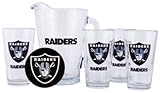 Oakland Raiders Pint Glasses and Beer Pitcher Set | Oakland Raiders Gift Set