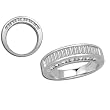 14K White Gold Diamond Ring/Band - 1.00 Ct.