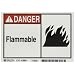 Brady 86801,  Equipment/Oem Labels, 3 1/2" Height x 5" Width, Black/Red on White, Legend "Flammable"  (5 per Package)