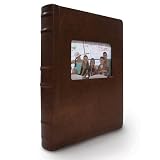 Large Bonded Leather Photo Album Holds 300 Pictures, Brown