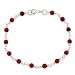 Sterling Silver Red Coral Beaded Bracelet