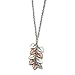 Stainless Steel Polished and Chocolate Plated Hearts Necklace - 22 Inch - JewelryWeb