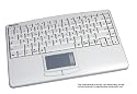 KeySonic ACK-540 Mac RF Tastatur schnurlos 89 Tasten MS W98 D + Touchpad wei&szlig;