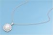 Sterling Silver Necklace - Freshwater Pearl with Clear CZ with 16in-18in Chain - 15mm Pendant Height