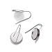 Pandahall 50pcs Stainless Steel Earring Hooks S Shape Ear Wire with Cabochon Setting Bezel Blank Tray: 12mm