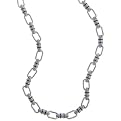 Stainless Steel Men's Necklace w/ Rubber Lines 18"