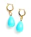 Turquoise Earrings Turquoise Tears Base Mother of Pearl on 14k Gold ( Lever Back) Earrings