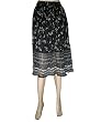 Womens Skirts Calf Length Black & White Print Bohemian Chiffon Skirt 27"