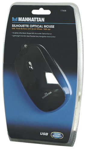 MANHATTAN Optische Slim Maus schwarz USB 3 Tasten und Scrollrad 1000 dpi ultraschlanke For Preisvergleich