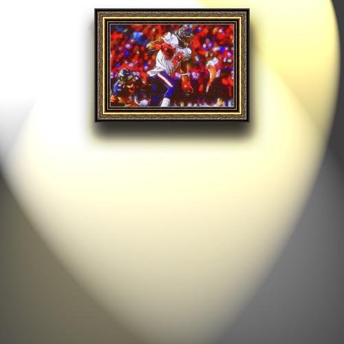 Completely Handpainted American Football Sport Painting, Custom Order FL2567, Oil on Canvas, with Option to Paint Jerry, Brett & Co. from Any Other Favorite Photograph or Picture, Unframed, Size 21'' x 32