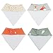 BOGZON Baby Bandana Drool Bibs For Boys & Girls, Pure & Absorbent & Organic Cotton Pinny, Double Cloth, Set of 4 (4 Different Kinds of Style )