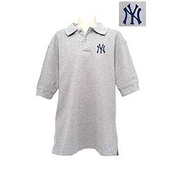 New York Yankees MLB Boys "Original" Pique Polo Shirt (Heather)