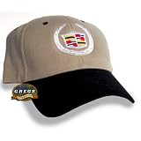 Cadillac Crest Hat Cap Black Khaki Apparel Clothing by Gregs Automotive LLC