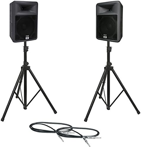Peavey PR 12 Speaker Pair with Stands and Cables