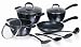 Imusa 11 Piece Cookware Set with Silicone Handle, Black