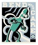 Futurama Tin Cubicle Sign - Bend with Care