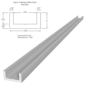 32 ALUMINUM MITER T-TRACK FOR SEARS by Peachtree Woodworking - PW1037 by 