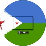 58mm Round Badge Style Fridge Magnet Djibouti Flag