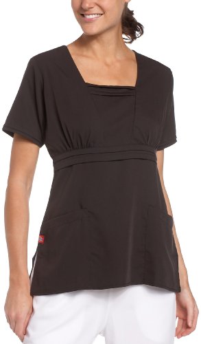 Dickies Scrubs Women's Elements VNeck Top,Blk,XXLarge