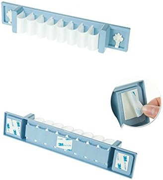 Kitchen Bathroom Plastic Wall Hanging Storage Racks Oranizers Toothbrush Kitchenware Holders (Blue)
