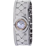 Two Tone Diamond Watch, GUCCI Womens 112 Twirl GG Heart 