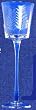 Individually Hand Etched Glass Fern Candleholder 10"H Set / 2