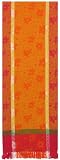 Hand Woven Elegant Jacquard 100% Cotton Retro Floral Orange and Yellow Table Runners 12x72 Inches Set of Two