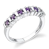 Sterling Silver 0.50 cts Round Cut Amethyst Ring Size 9
