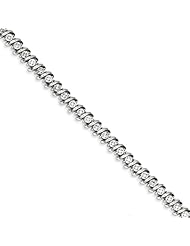 Genuine .925 Sterling Silver Diamond Fancy Bracelet 15.8 Grams . 100% Satisfaction Guaranteed.