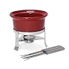 Chantal 3 Cup Ceramic Fun Fondue Set, Glossy Apple Red