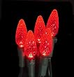 Set of 70 Red LED C6 Christmas Lights - Green Wire
