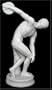 DISKOBOLOS (Discobolus) Discus Thrower Classical Greek Roman Male Nude Statue, 12-inch