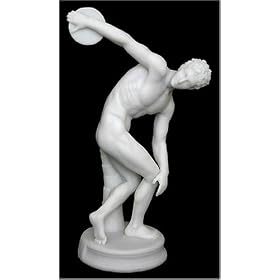DISCOBOLOS Discus Thrower Classical Greek Roman Fine Art Male Nude Sculpture Statue