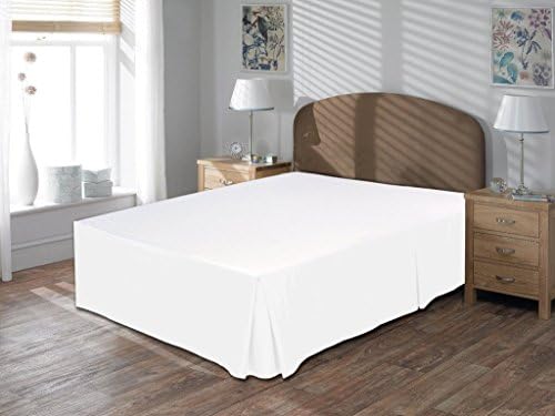 Royal Legend Linen Luxuary 600-Thread-Count 100% Egyptian Cotton Solid Twin Extra-Long 1 Piece Bed Skirt ( Split Corner ) 34" Drop Length, White