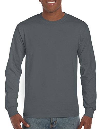 Gildan Ultra Cotton 6 oz. Long-Sleeve T-Shirt, Large, CHARCOAL