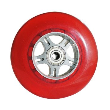 Curb Dog Scooter Wheels Red 100mm with Sealed Cartridge Bearings, Pair.
