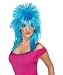 Rockperücke Perücke Rock Diva Damenperücke Perücke für Damen neon türkis blau Langhaarperücke Langhaar Vokuhila Vokuhilaperücke