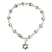 Clear Sterling Silver Evil Eye Bracelet with Star title=