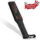 Adjustable Sensitivity Metal Detectors,GoerTek&trade; Hand Held Super Security Wand Scanner with 16 LED Lights Variation to Show the Strength of Metals' Signal (9V Non-rechargeable Battery Included)