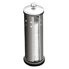 Axxentia Bad 282451 Watte-Pad-Box mit Deckel, Edelstahl, 24 cm hoch