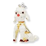 large sterling silver and enamel poodle