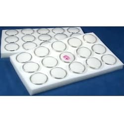 2 15 White Foam Gem Jars Gemstone Storage Display Tray Inserts