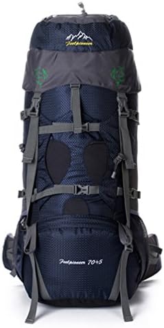 75L Extral Load Outdoor Backpack Hiking Camping Rucksack Daypack Travel Bag (Blue)