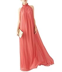 Sleeveless Summer   Chiffon  Ball Gown Maxi Dress  With Ruffles