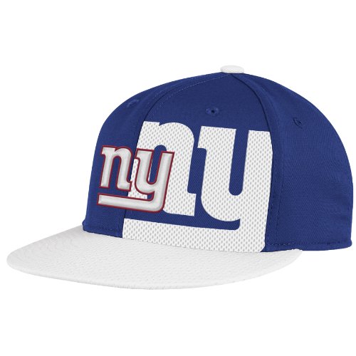 NFL Men's New York Giants End Zone 2 In 1 Flat Visor Flex Hat - Tw80Z (Blue, Large/X-Large)