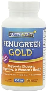 Organic Fenugreek GOLD - 750 mg, 120 Vegetarian Capsules (GMO-free, Preservative-free, Allergen-free Organic Fenugreek Seed Powder in Veg. Capsules for Breastfeeding)