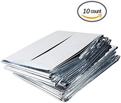 Emergency Thermal Blankets Surviving Kit 55" X 82" (10 Pack)